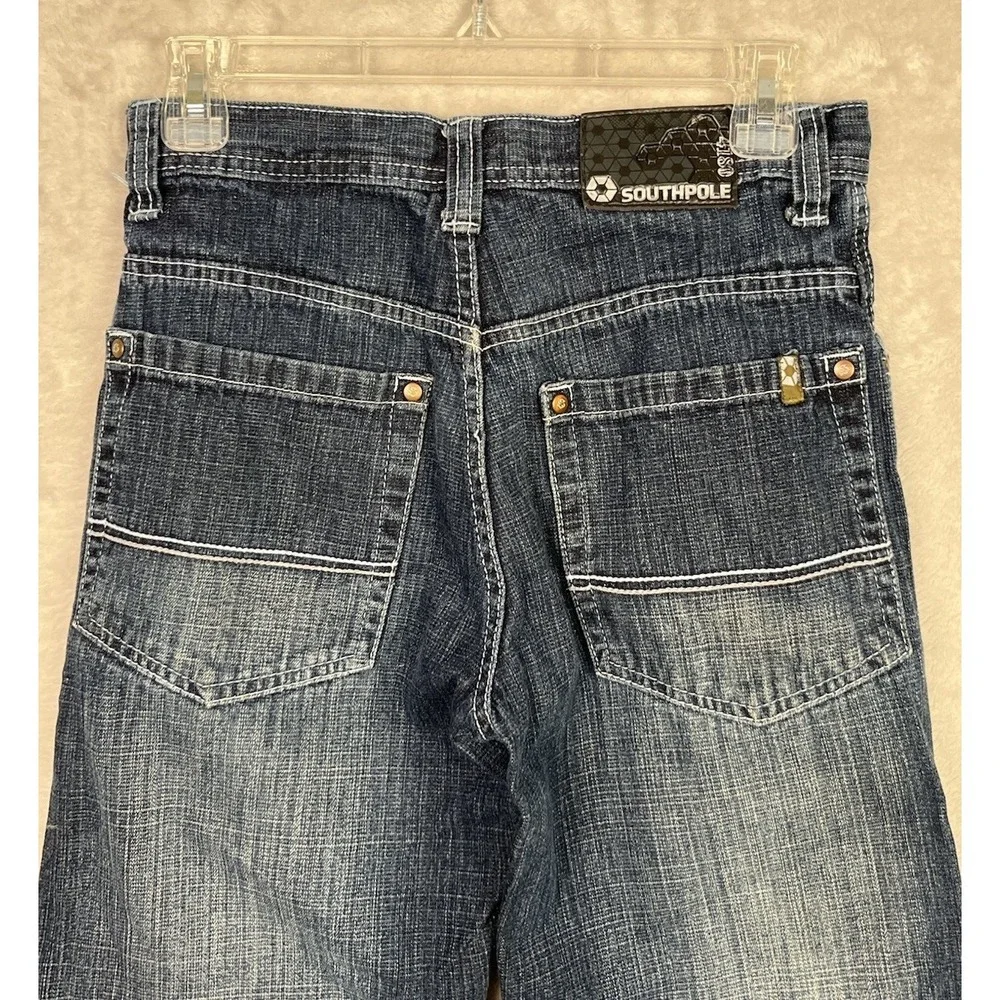 Southpole Boys Jeans Straight Leg Youth 12 Blue Trendy Faded 28x27
